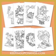 free alice in wonderland pictures to color for toddlers, kids, adults.