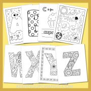free abc alphabet letters a to z to color for toddlers, preschool, kindergarten, to adults.