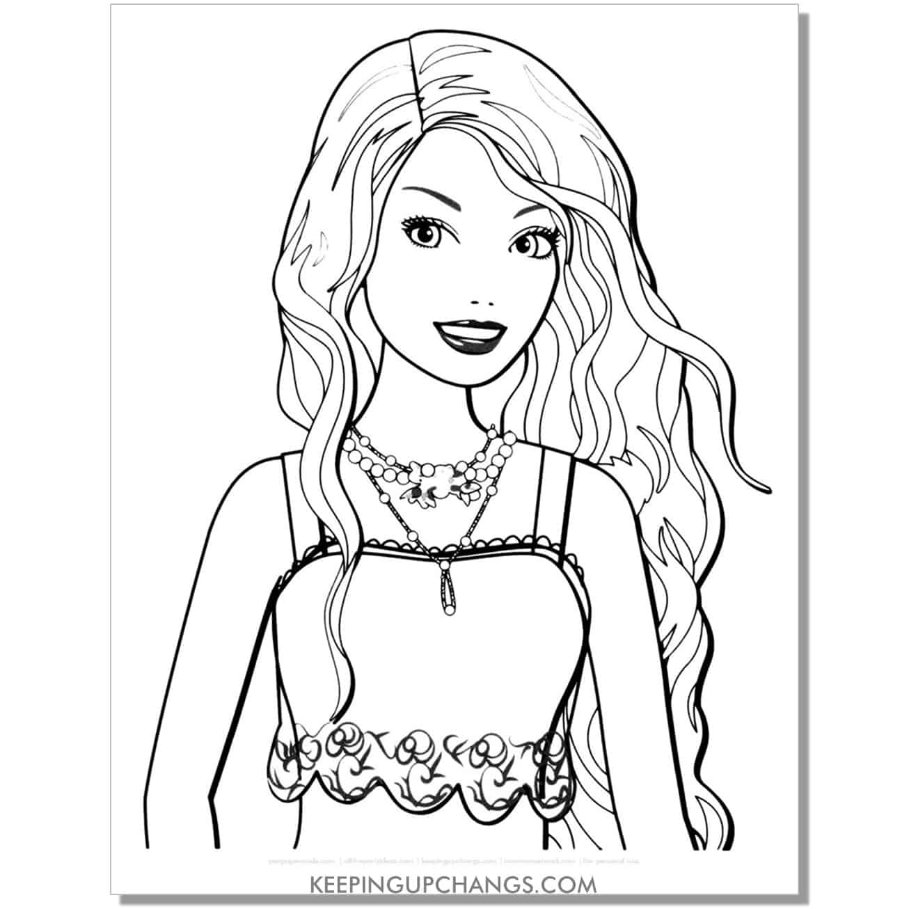 taylor swift barbie coloring page.