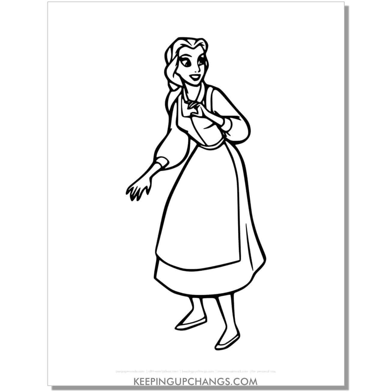 beauty and beast belle coloring page, sheet.