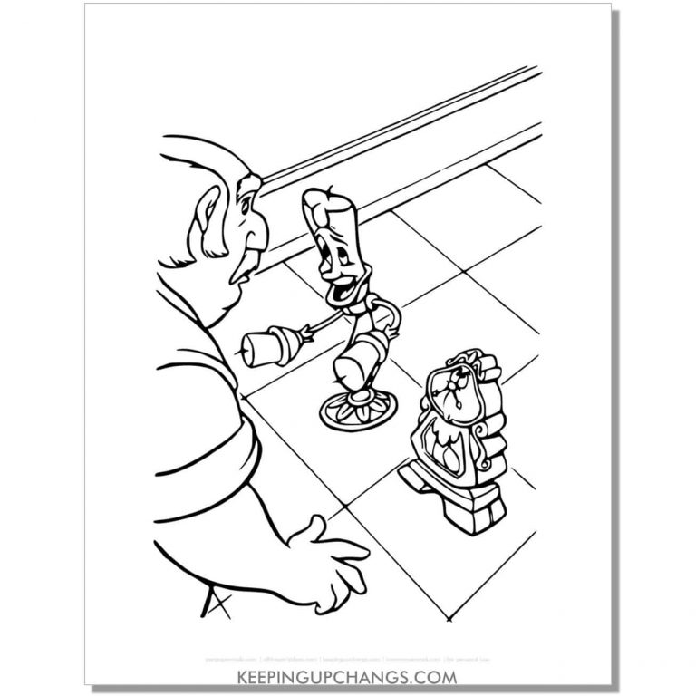 13+ Free Lumiere, Cogsworth Coloring Pages, Sheets [TOP Printables!]