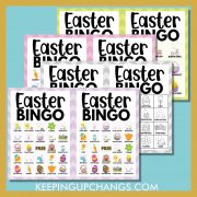 most popular free easter bingo games including 5x5, 4x4, 3x3 grids.