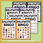 most popular free halloween bingo games including 5x5, 4x4, 3x3 grids.