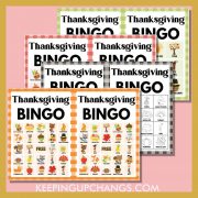 most popular free thanksgiving bingo games including 5x5, 4x4, 3x3 grids.