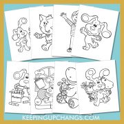 free blue's clues pictures to color for toddlers, kids, adults.
