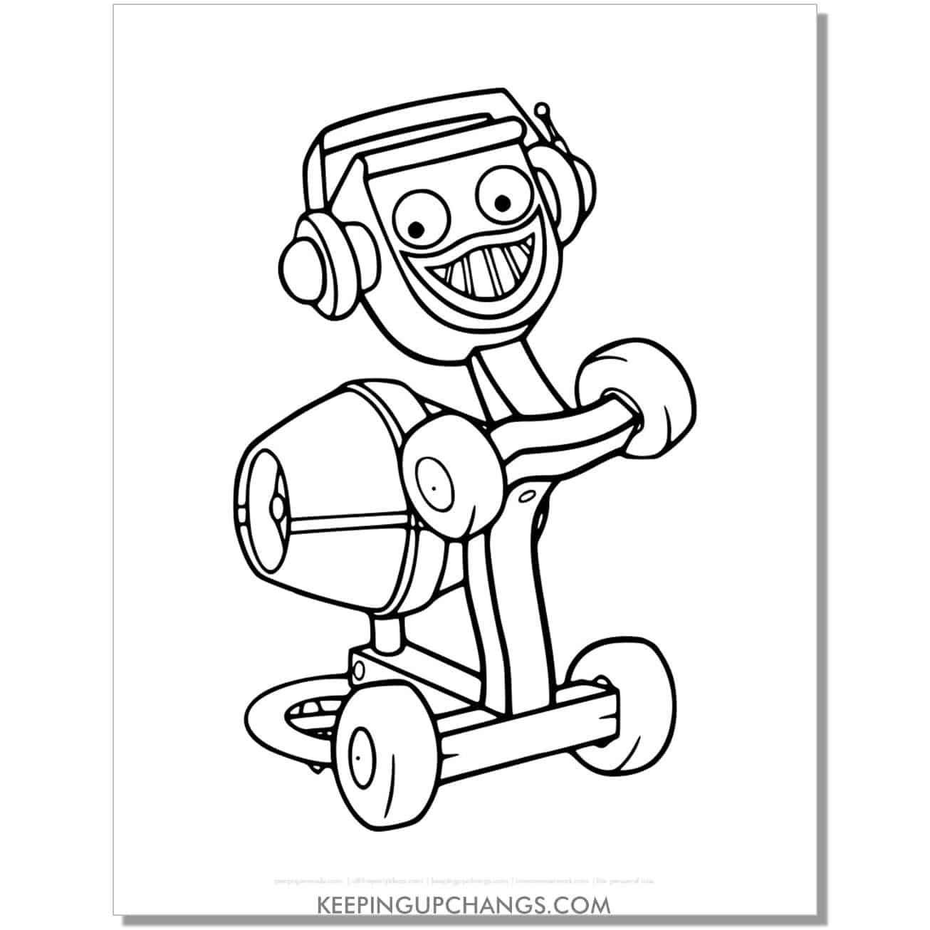 free bob and dizzy the cement mixer coloring page, sheet.