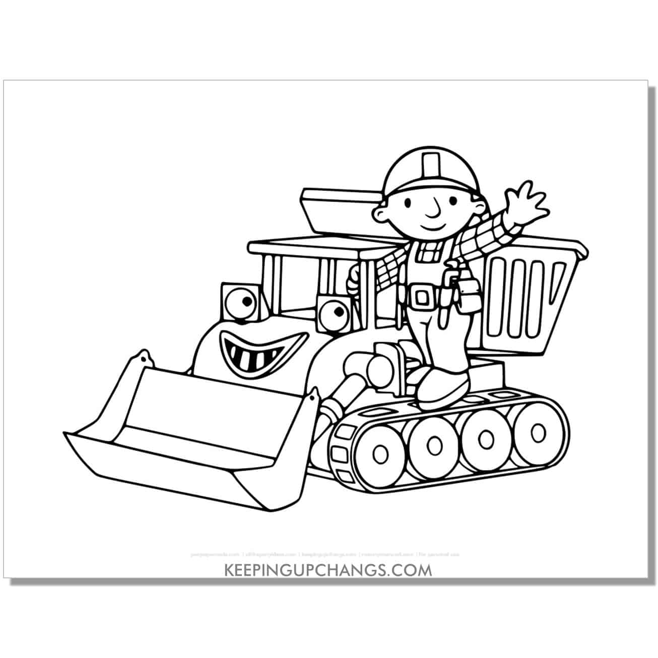free bob and muck the dump truck coloring page, sheet.