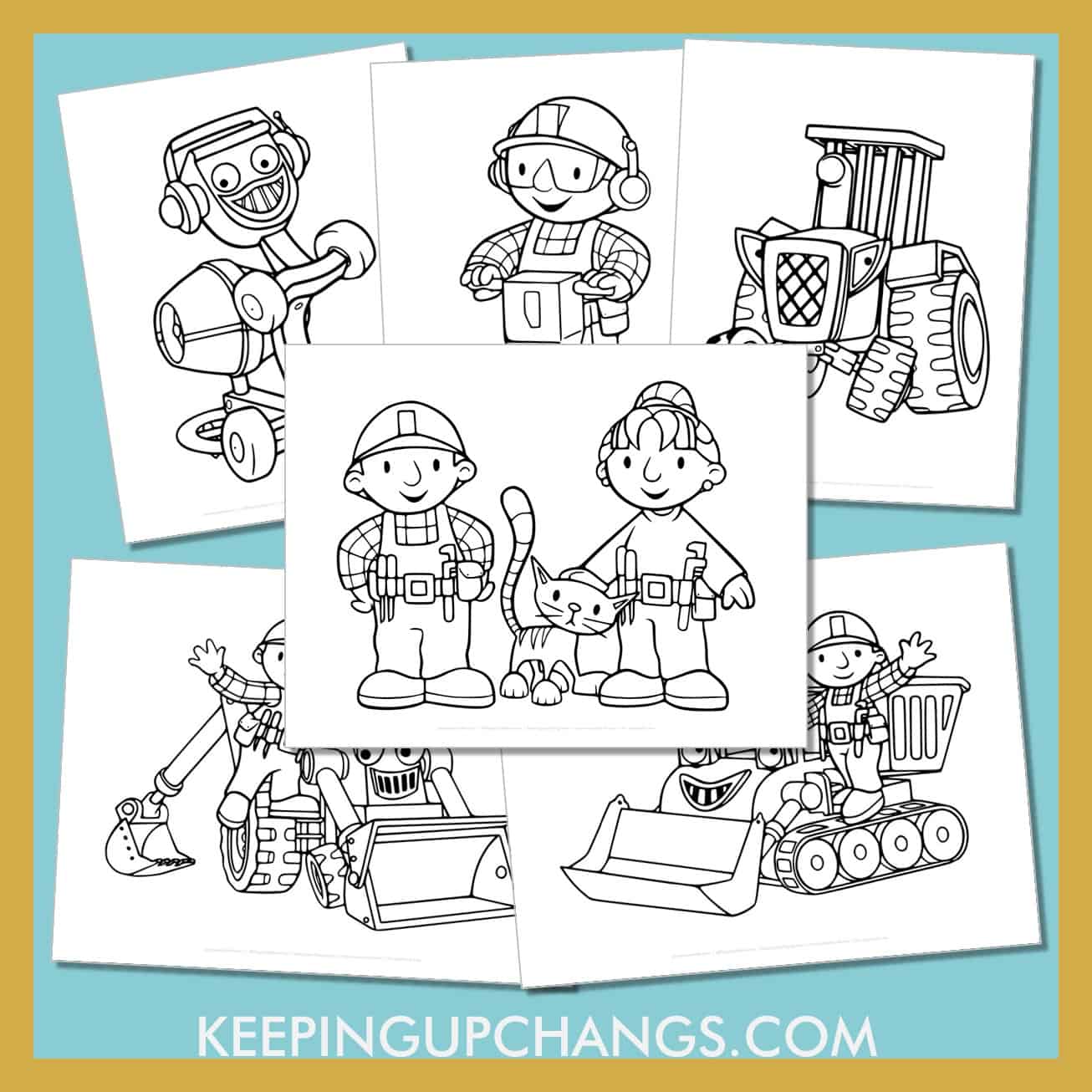 free bob the builder pictures to color for toddlers, kids, adults.