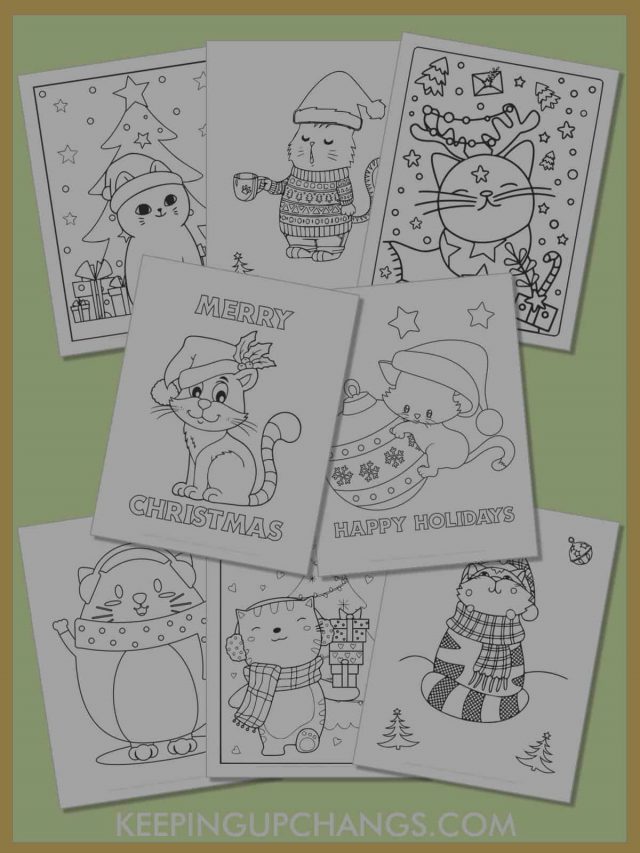 Best Free Christmas Cat Coloring Pages