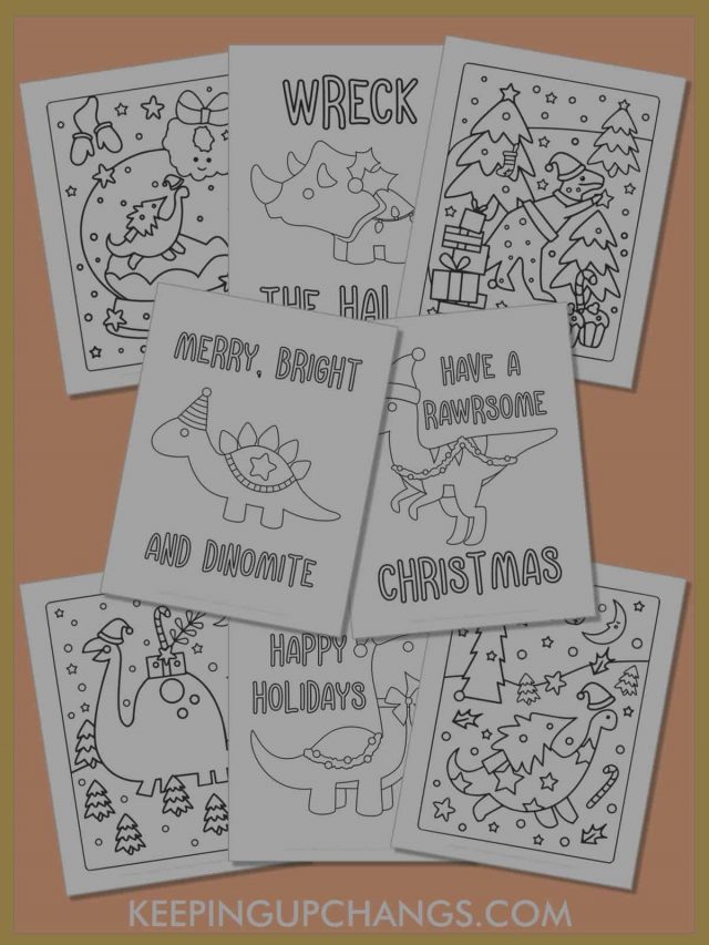 Best Free Christmas Dinosaur Coloring Pages