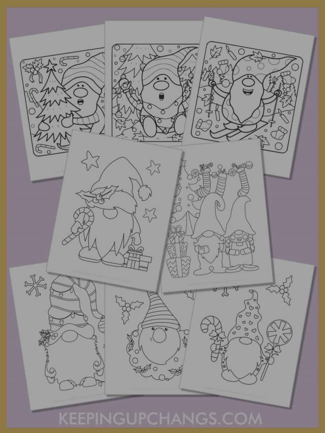 Best Free Christmas Gnome Coloring Pages
