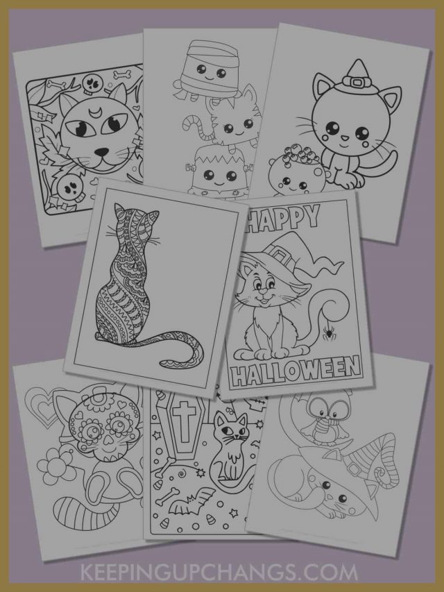 Best Free Halloween Cat Coloring Pages