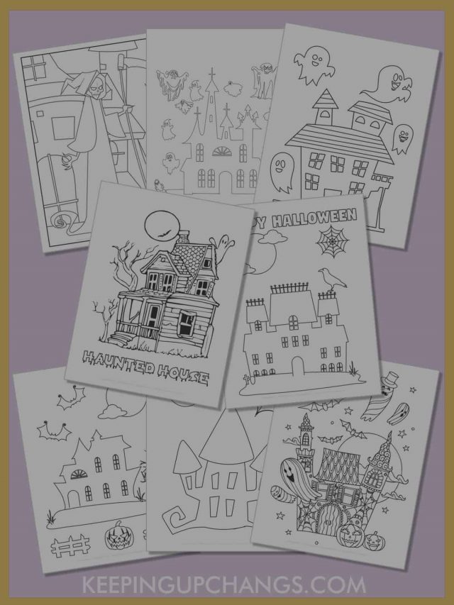 Best Free Haunted House Coloring Pages
