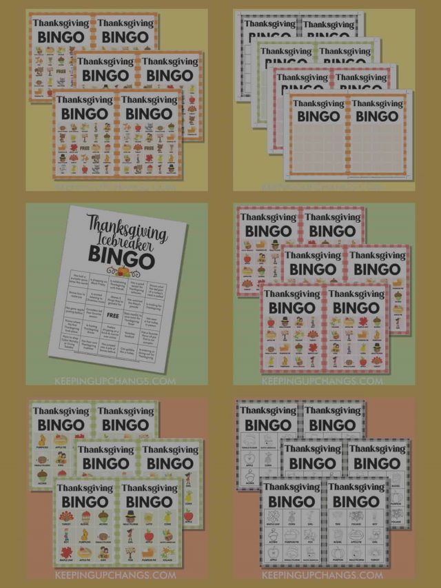 Free Thanksgiving Bingo Printable Game Card Boards