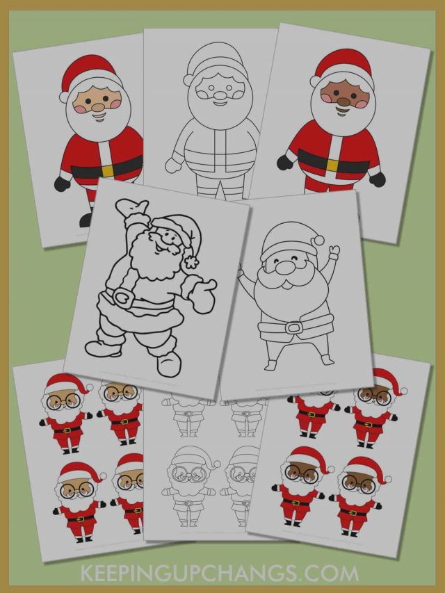 Best Free Printable Santa Outlines, Templates, Stencils