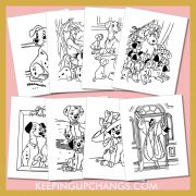 free 101 dalmations pictures to color for toddlers, kids, adults.