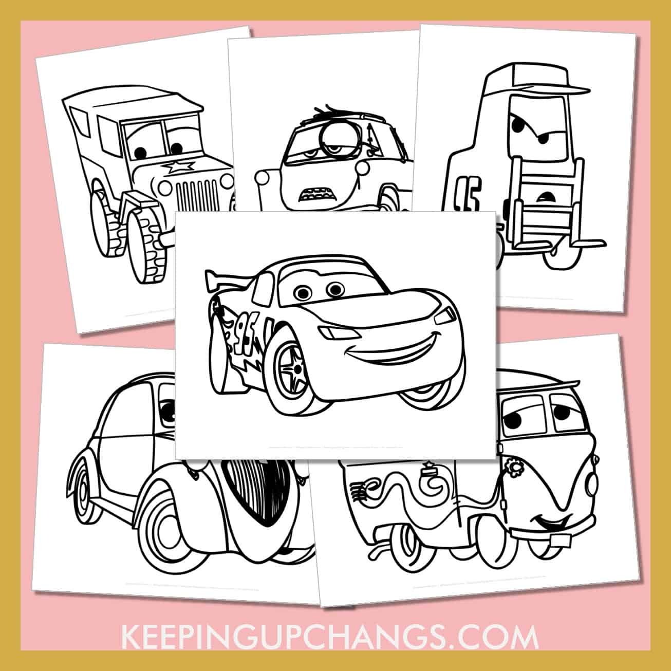 free disney cars pictures to color for toddlers, kids, adults.