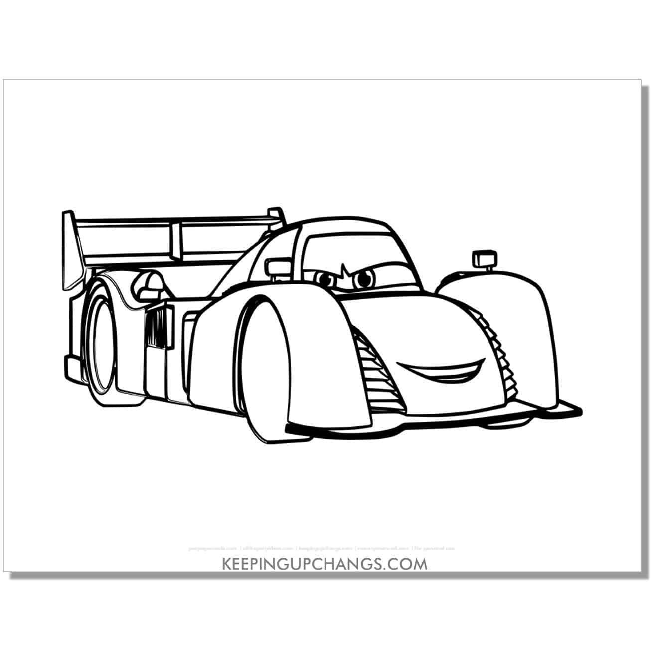 free jackson storm racecar disney cars coloring page, sheet.