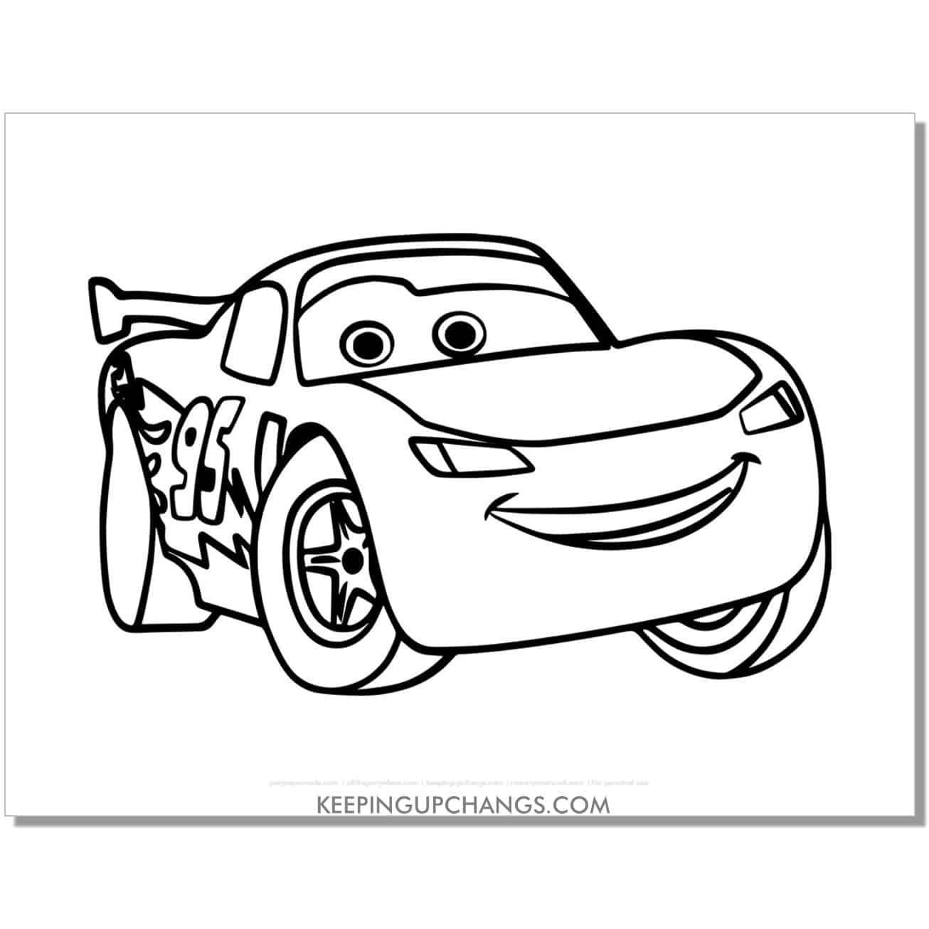 free lightning mcqueen disney cars coloring page, sheet.