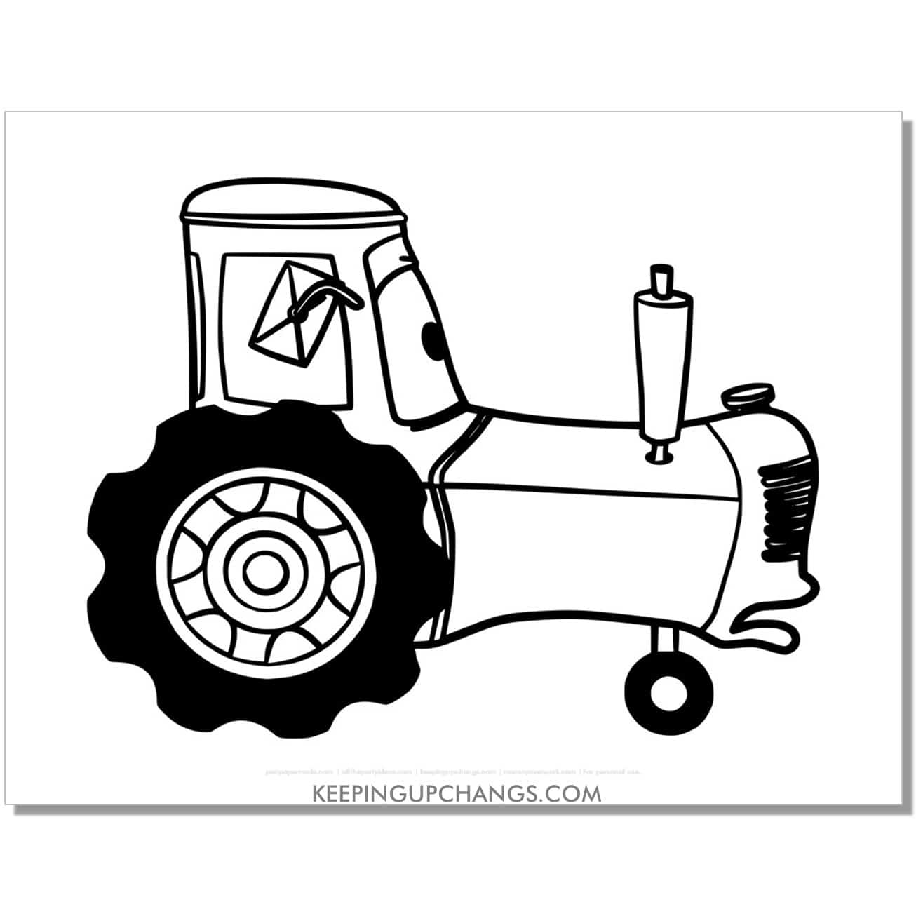 free tractor disney cars coloring page, sheet.