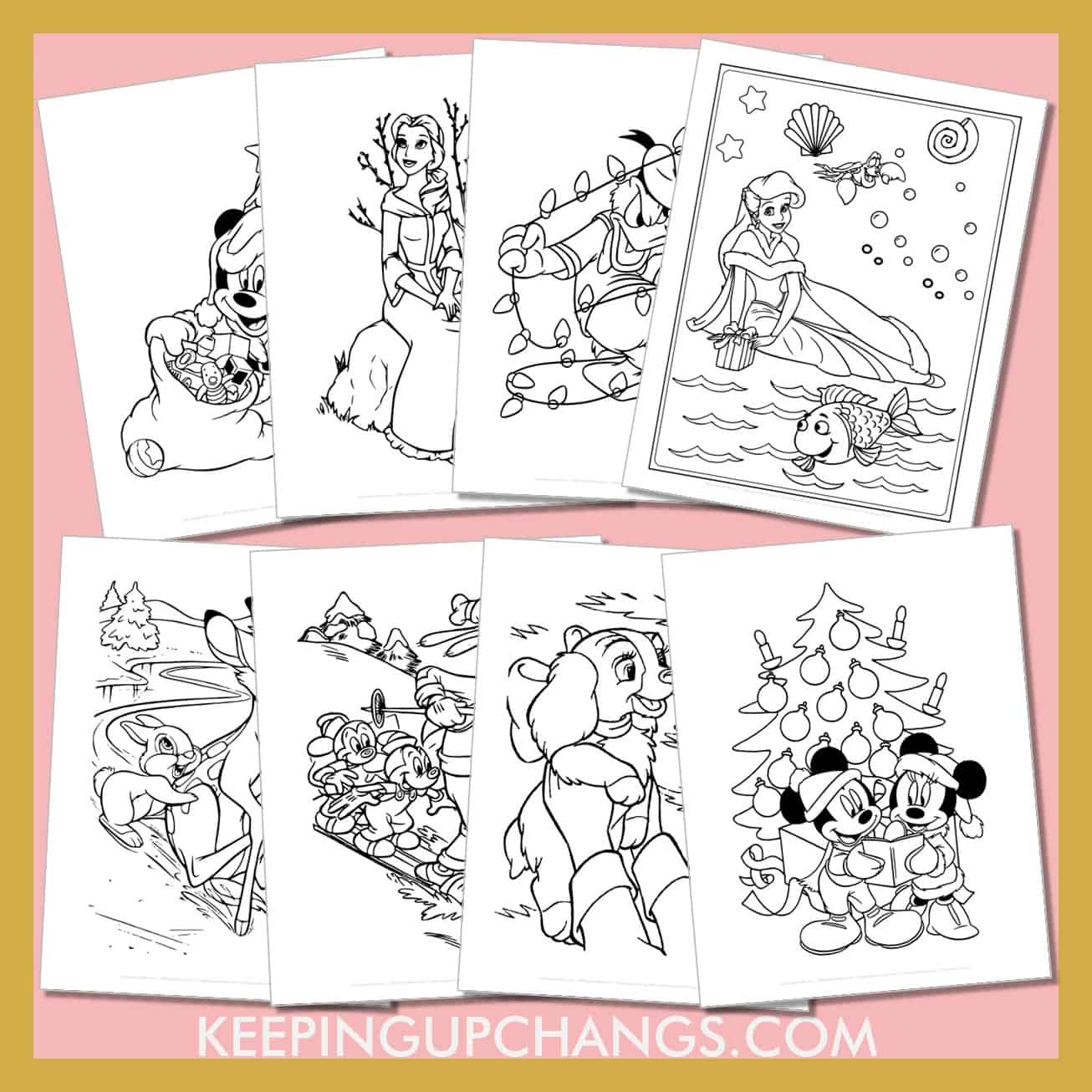 free disney christmas pictures to color for toddlers, kids, adults.
