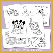 free disney halloween pictures to color for toddlers, kids, adults.