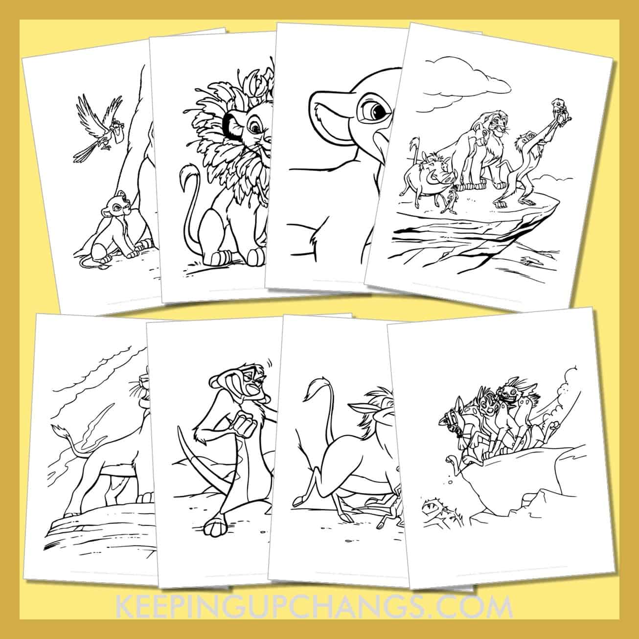 free lion king pictures to color for toddlers, kids, adults.