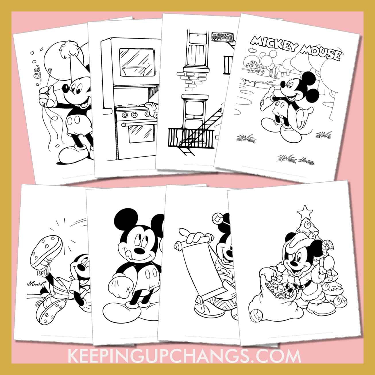 free mickey mouse pictures to color for toddlers, kids, adults.