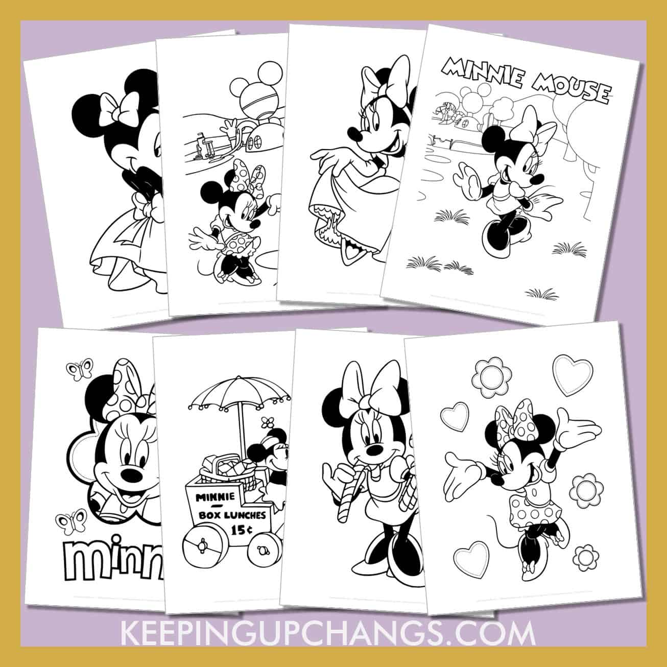 free minnie mouse pictures to color for toddlers, kids, adults.