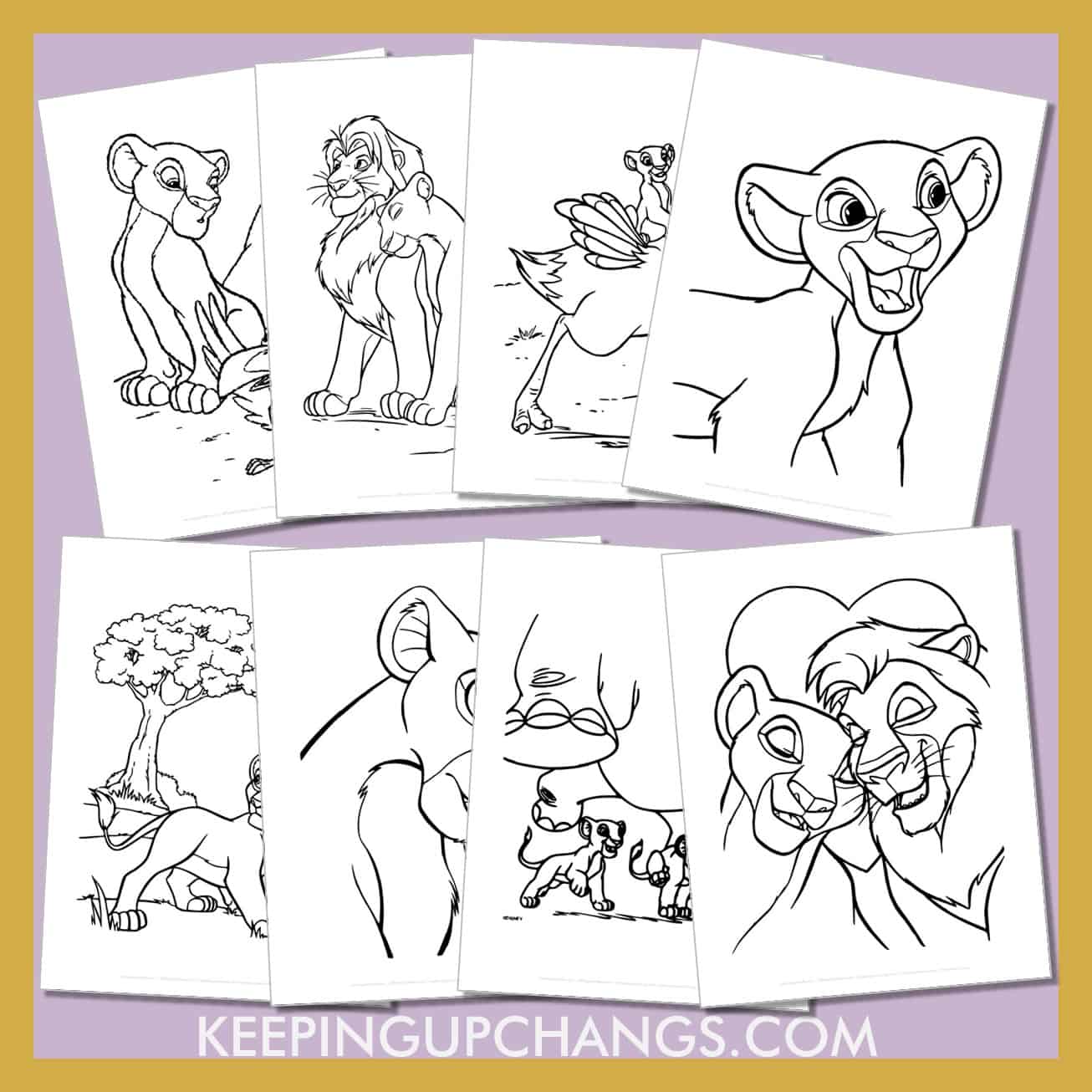 free nala pictures to color for toddlers, kids, adults.