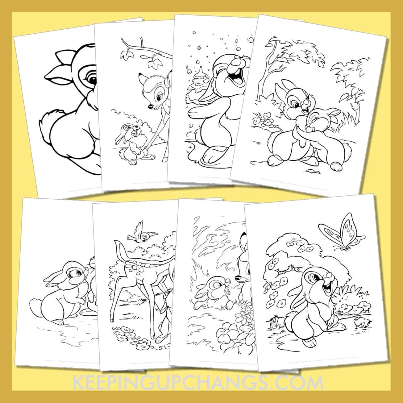 free thumper pictures to color for toddlers, kids, adults.