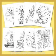 free tinkerbell pictures to color for toddlers, kids, adults.