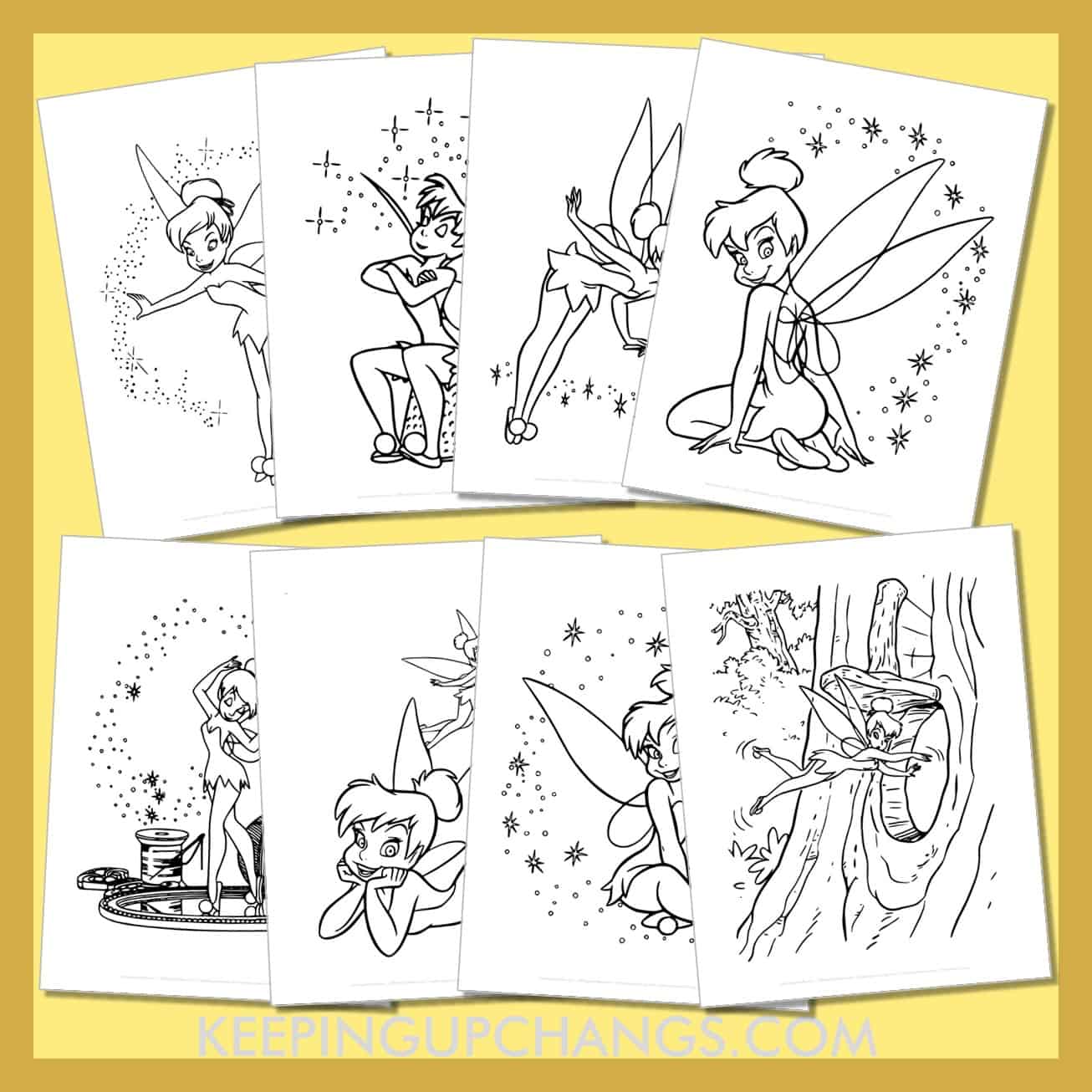 free tinkerbell pictures to color for toddlers, kids, adults.