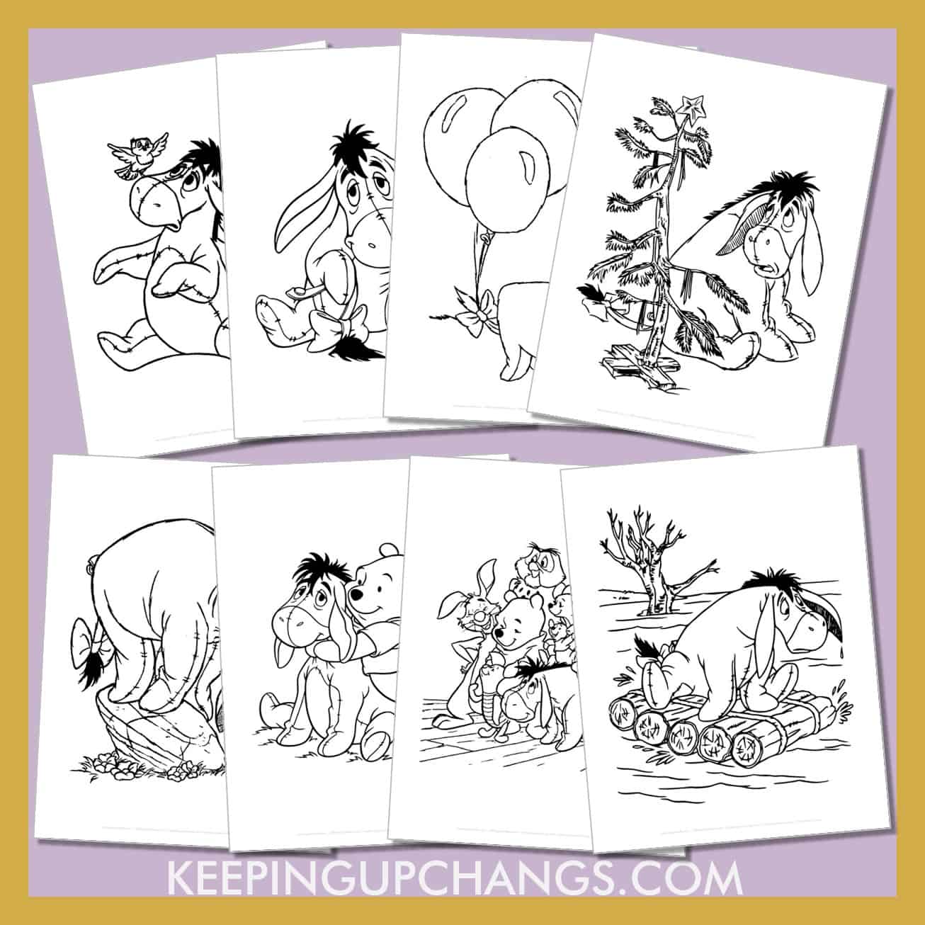 free eeyore pictures to color for toddlers, kids, adults.