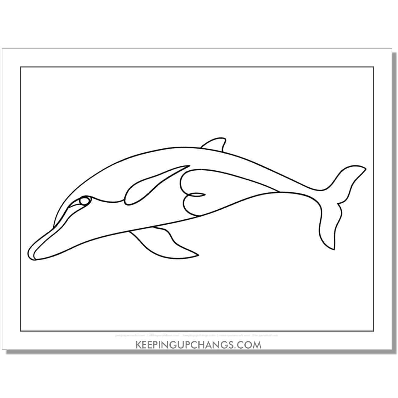 free abstract geometric dolphin coloring page, sheet.