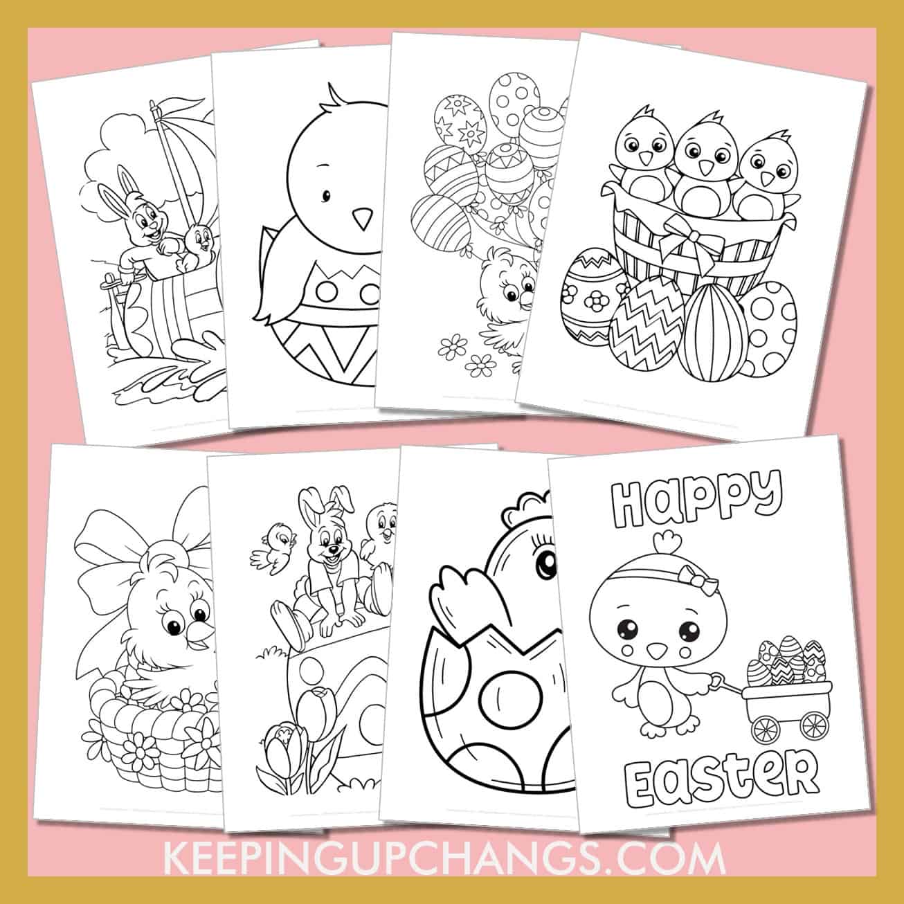 free easter chick pictures to color for toddlers, kids, adults.