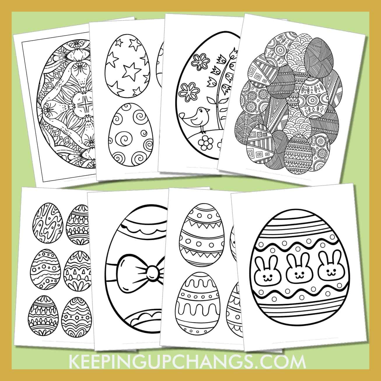 free easter egg pictures to color for toddlers, kids, adults.