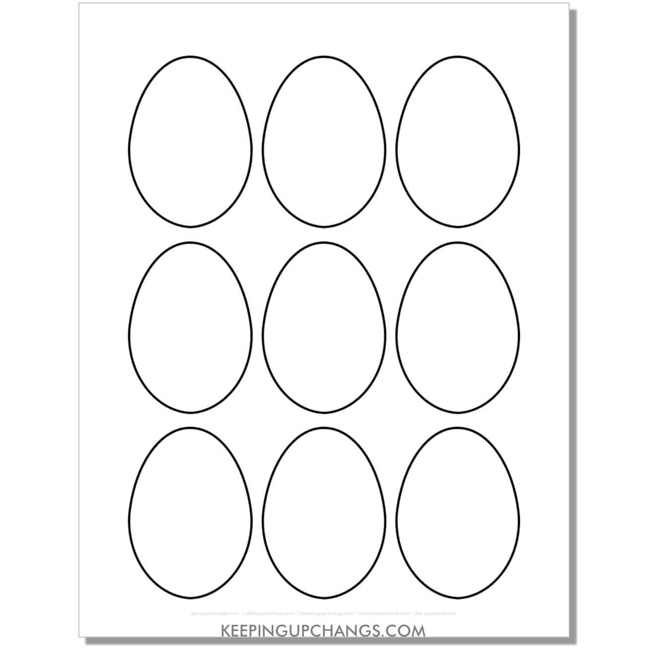 free small, mini blank easter egg template, outline, stencil.