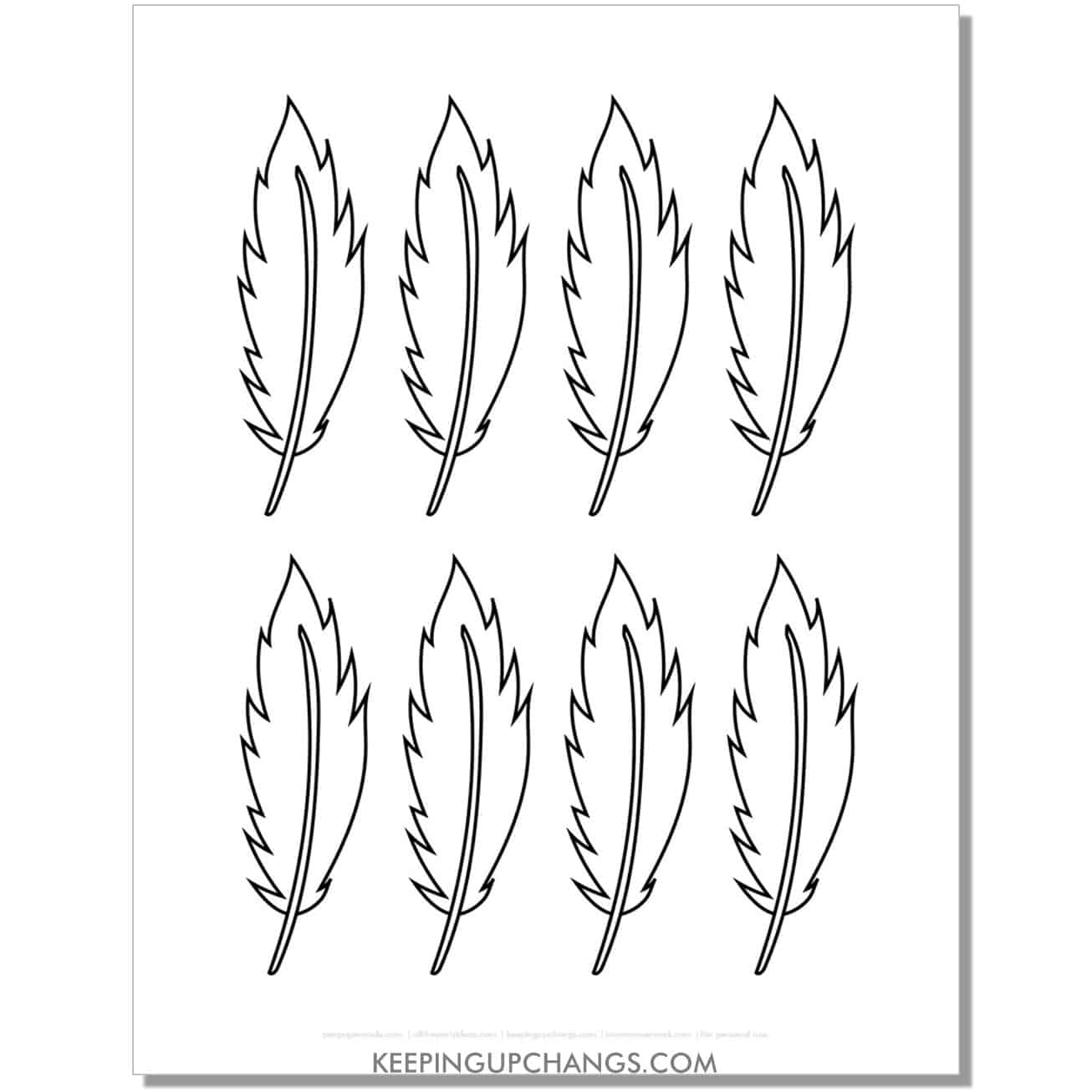free bird light feather template, stencil, outline.