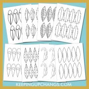 feather outline template stencils.