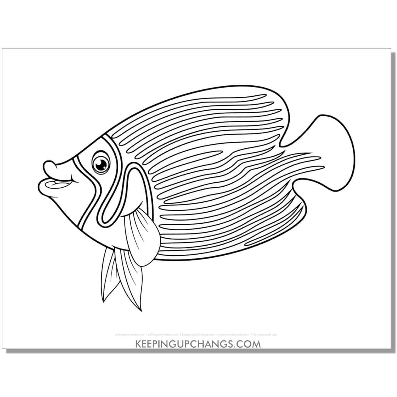 free tang fish coloring page, sheet.