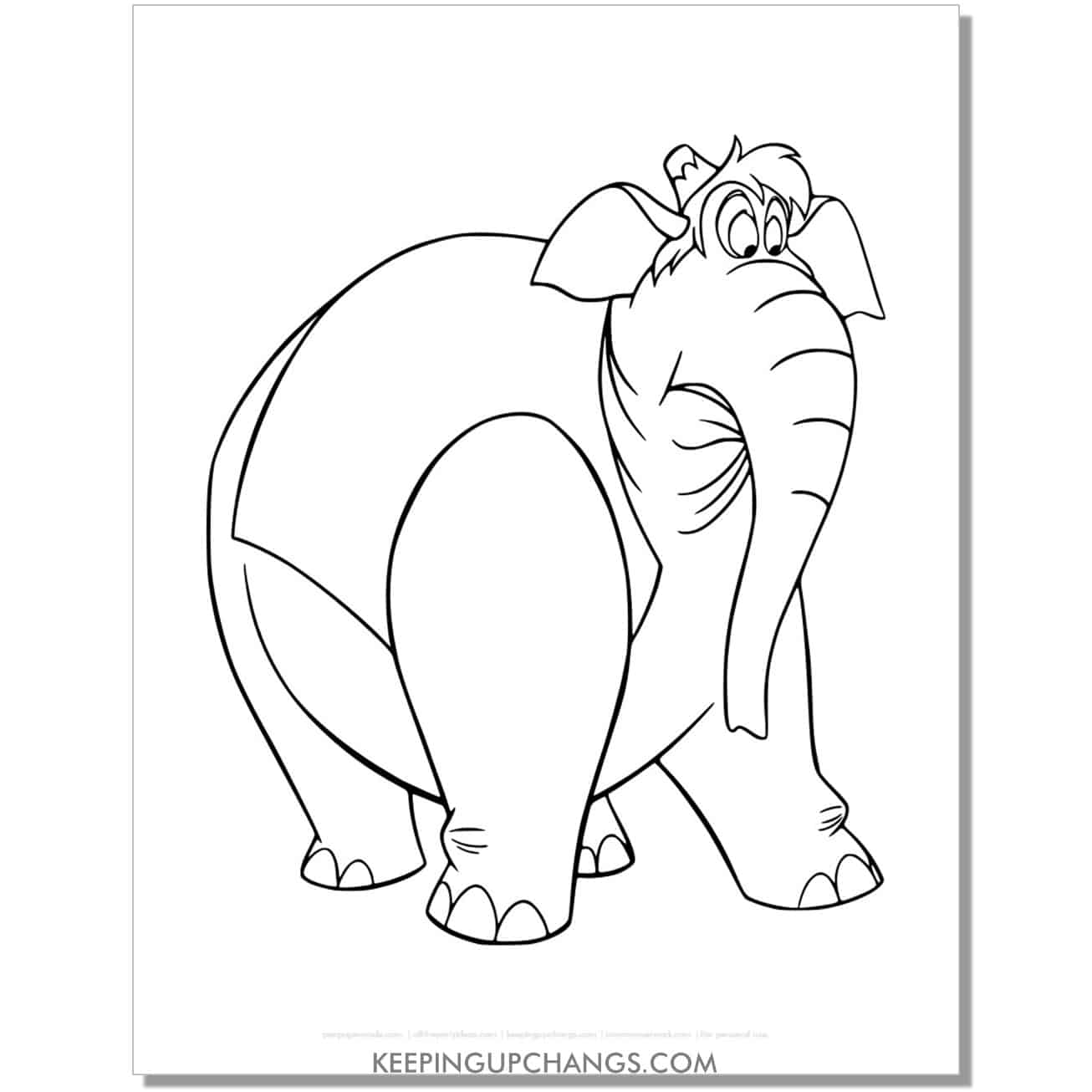 aladdin abu as elephant coloring page, sheet.