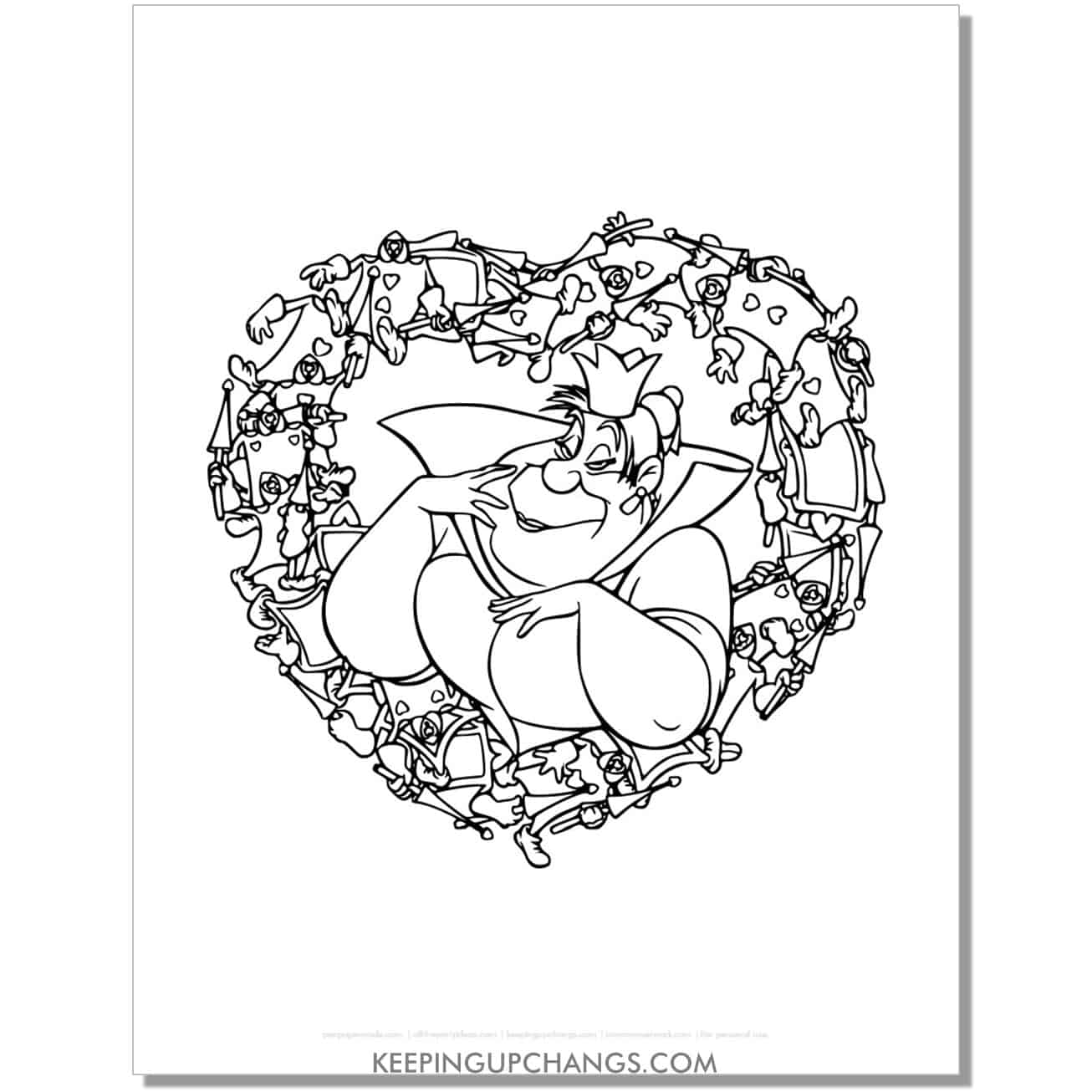alice in wonderland queen of hearts coloring page, sheet.