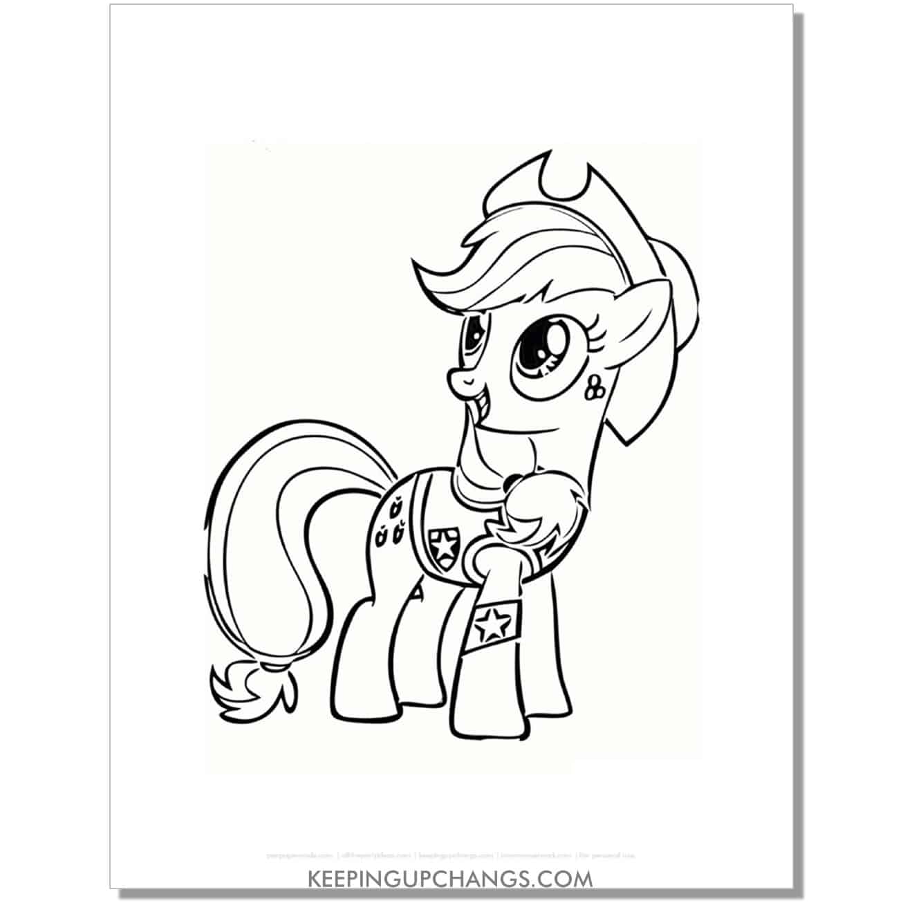 free apple cutie mark my little pony coloring page.