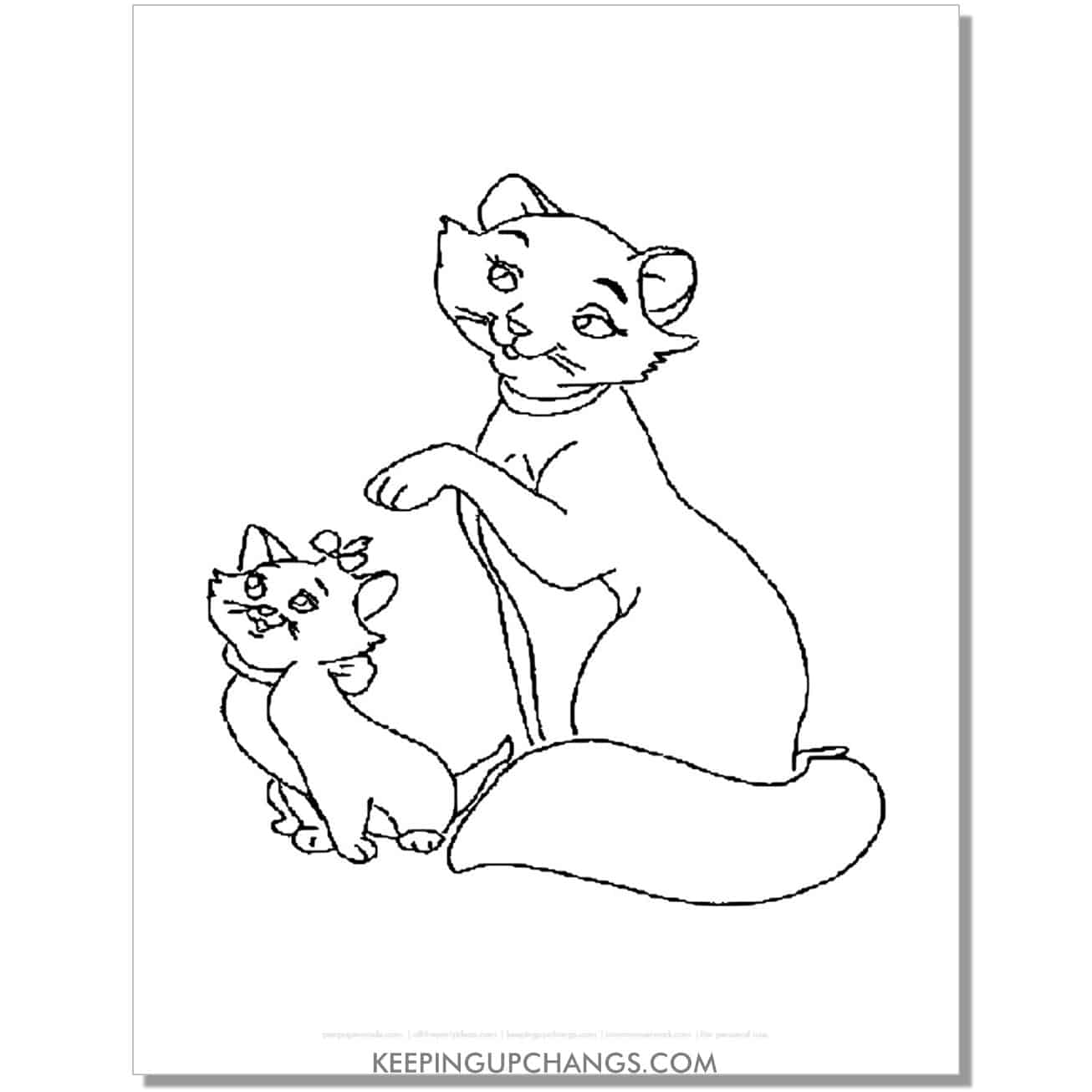 marie and duchess aristocats coloring page, sheet.
