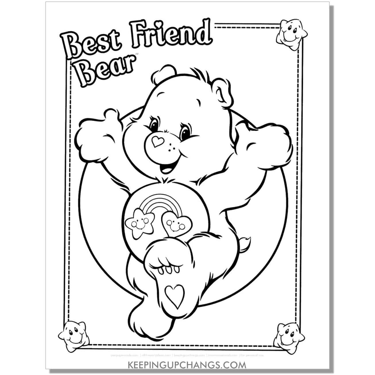best friend care bear coloring page.