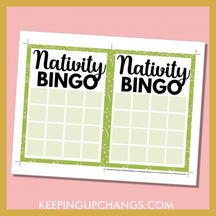 Christmas Bingo Blank Card Templates [FREE Printables!]
