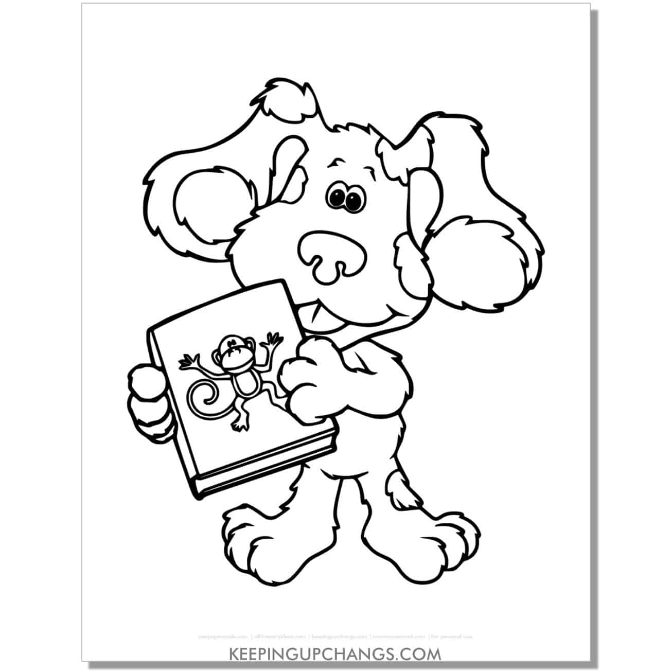 free monkey book blue's clues coloring page, sheet.