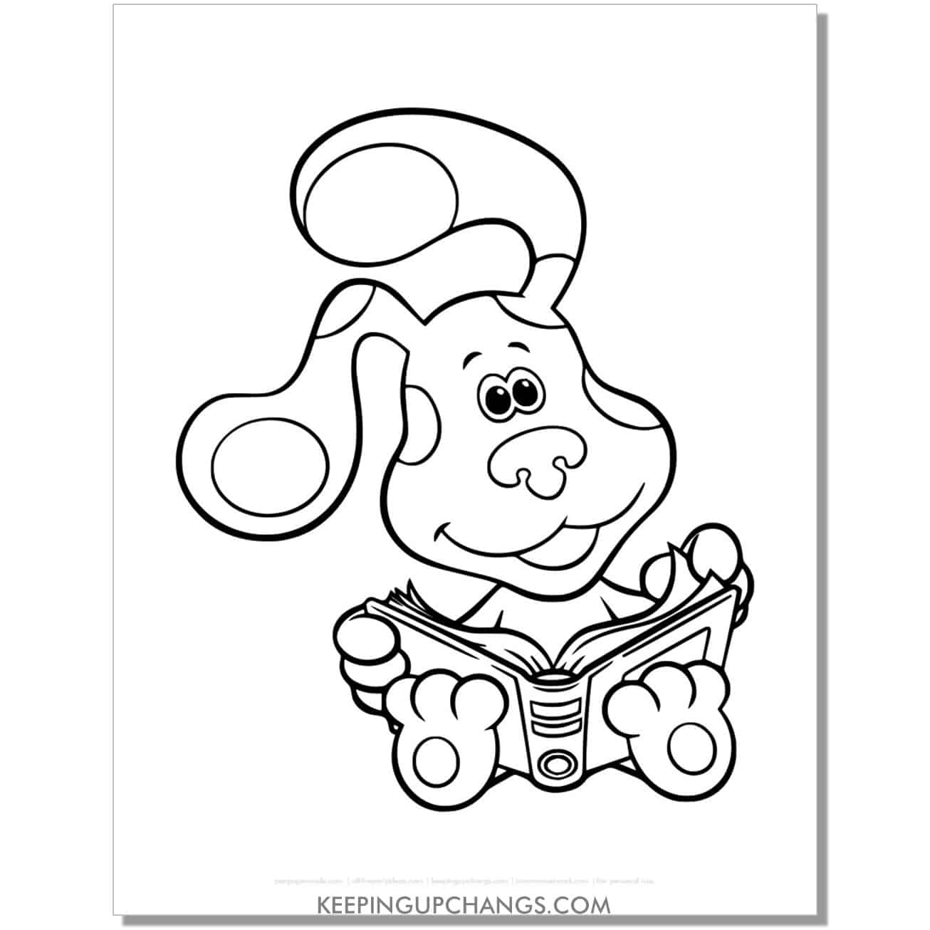 free reading book blue's clues coloring page, sheet.