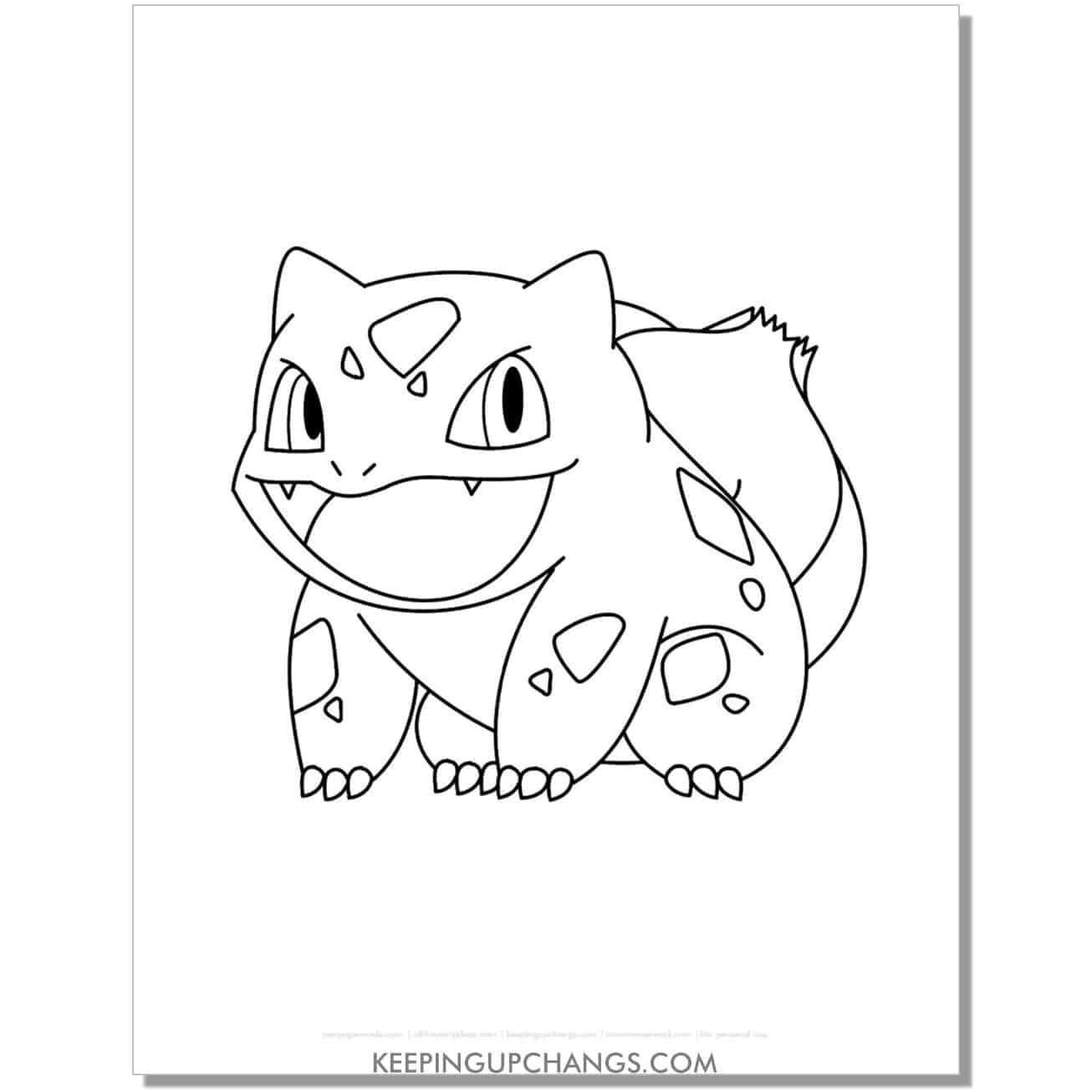 bulbasaur pokemon coloring page, sheet.
